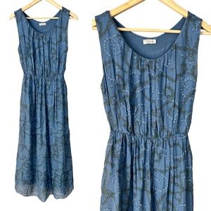 Bellambia Silk Blend Sleeveless Maxi Dress Back Slit Size Medium Nautical Chain